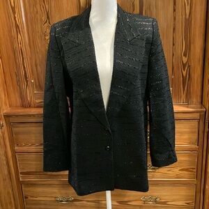 Vintage High Point New York black silver jacket sz S